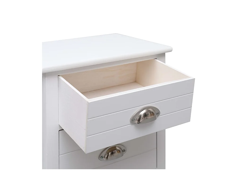 Relor  Table de chevet Blanc 38x28x45 cm Bois de Paulownia