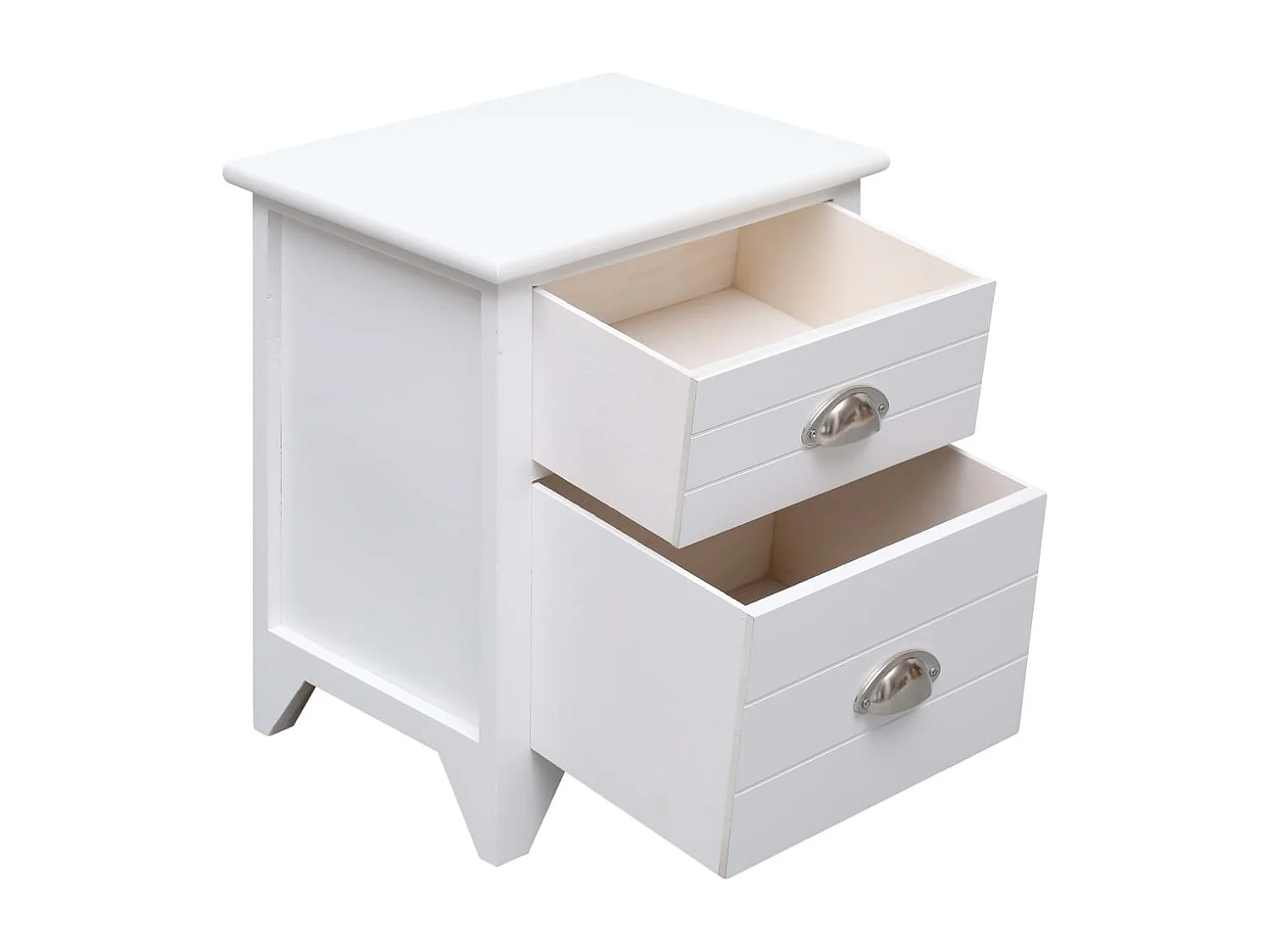 Relor  Table de chevet Blanc 38x28x45 cm Bois de Paulownia