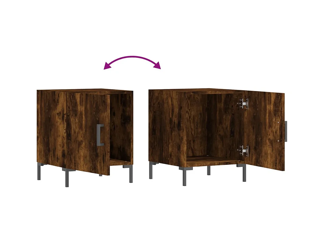 Emarente  Tables de chevet 2 pcs chêne fumé 40x40x50 cm bois d'ingénierie