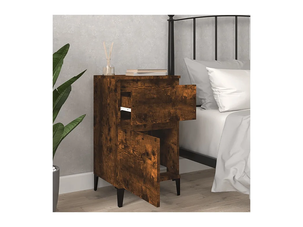 Amite  Tables de chevet 2 pcs chêne fumé 40x35x70 cm
