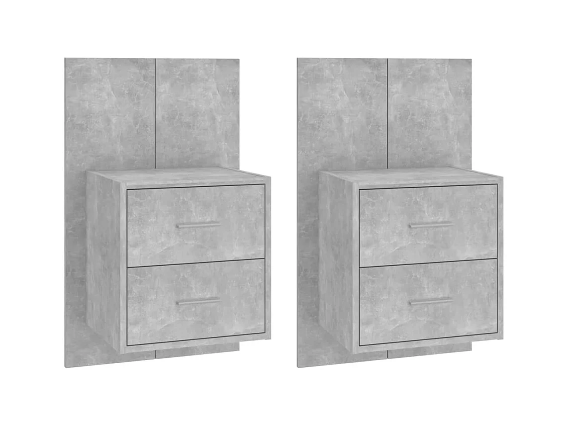 Gouda  Tables de chevet murales 2 pcs Gris béton