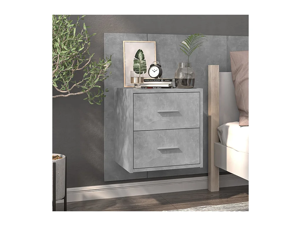 Gouda  Tables de chevet murales 2 pcs Gris béton