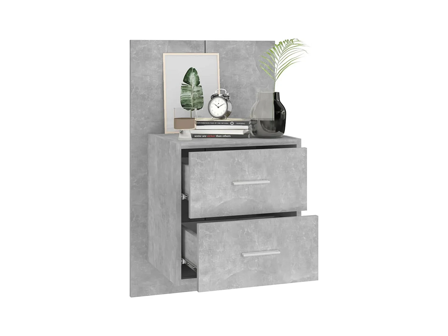 Gouda  Tables de chevet murales 2 pcs Gris béton