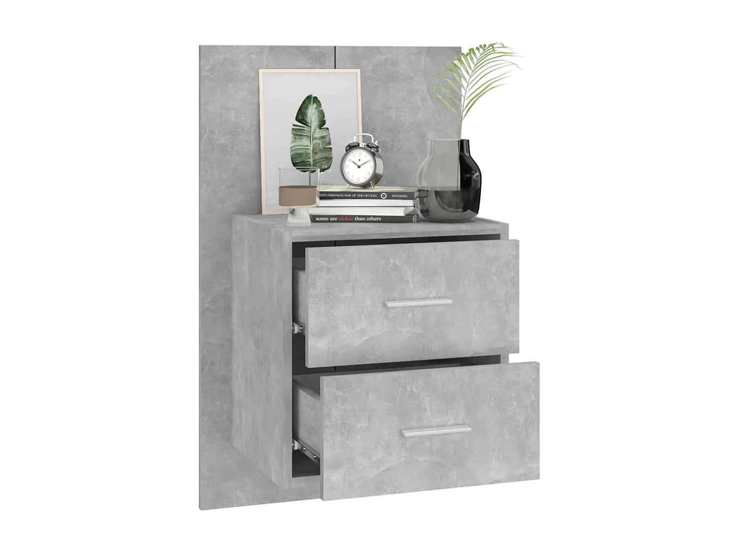 Gouda  Tables de chevet murales 2 pcs Gris béton