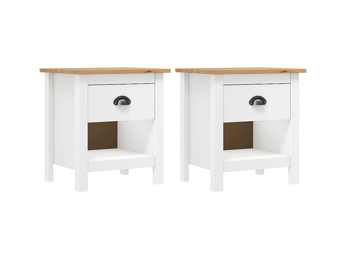 Binger  Tables de chevet 2 pcs ll 46x35x49,5 cm Bois de pin solide
