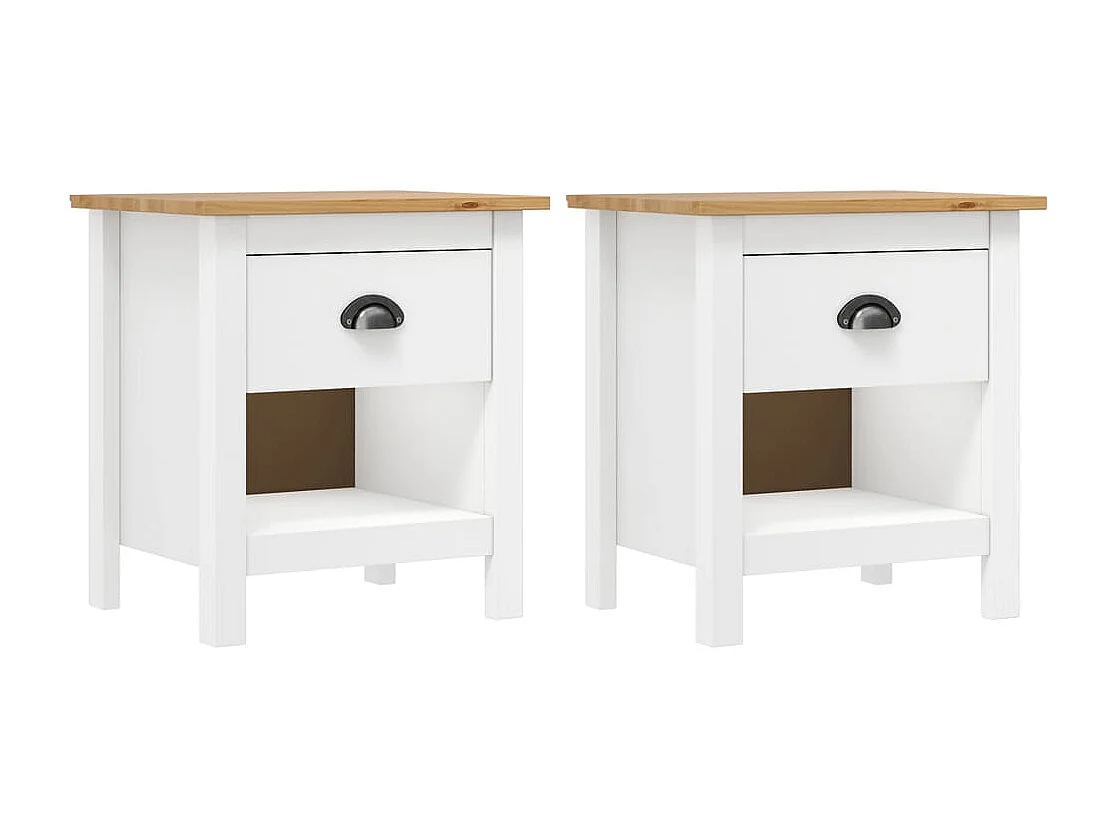Binger  Tables de chevet 2 pcs ll 46x35x49,5 cm Bois de pin solide