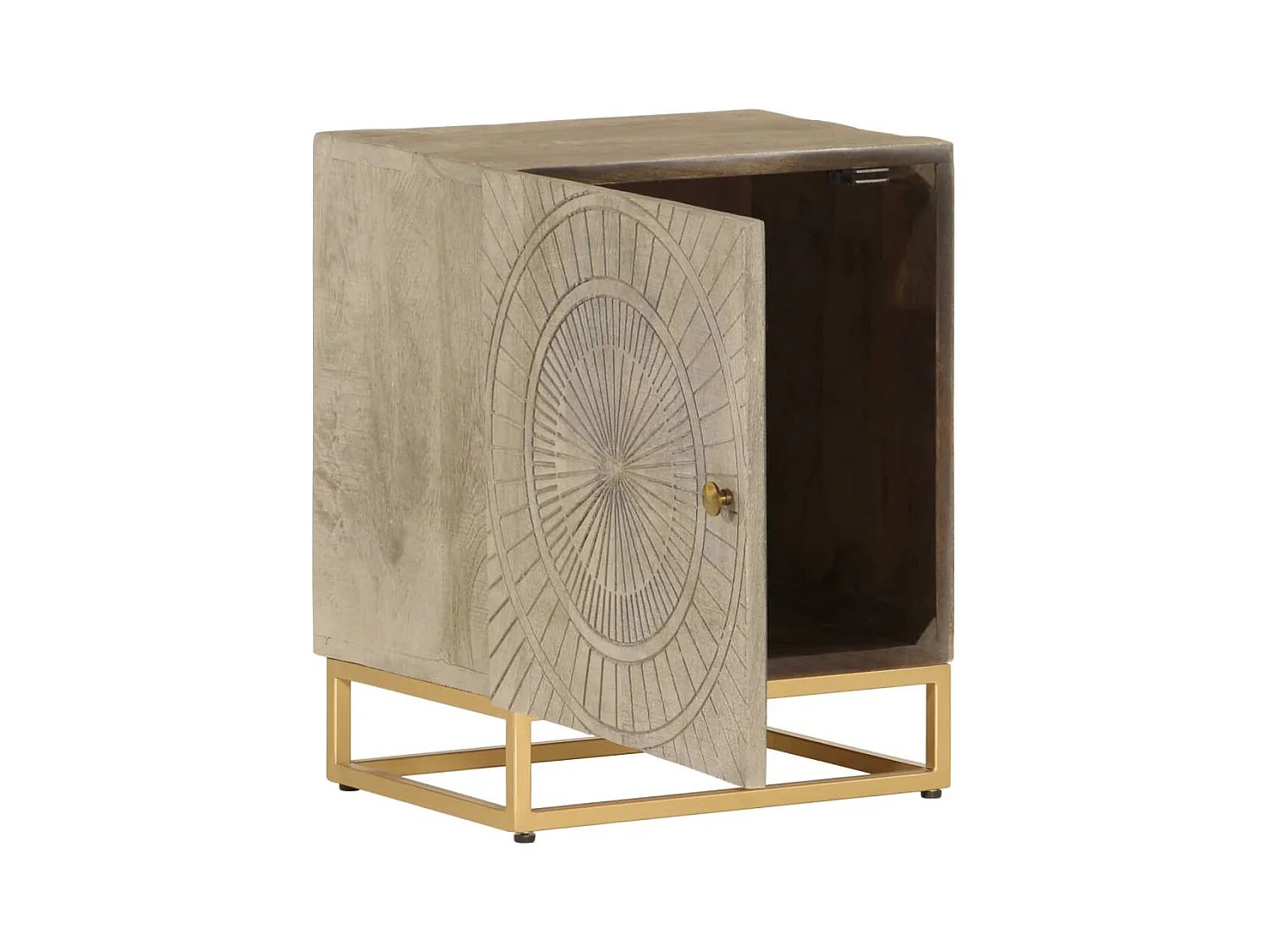 Garden Furniture -  Table de chevet 40x30x50 cm bois massif manguier et fer