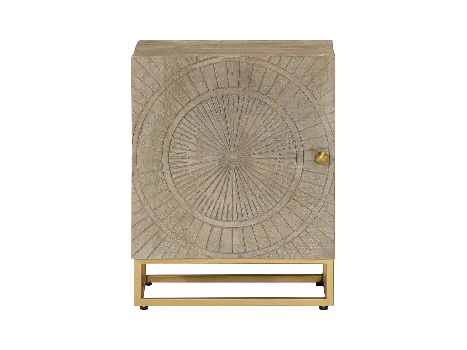 Garden Furniture -  Table de chevet 40x30x50 cm bois massif manguier et fer