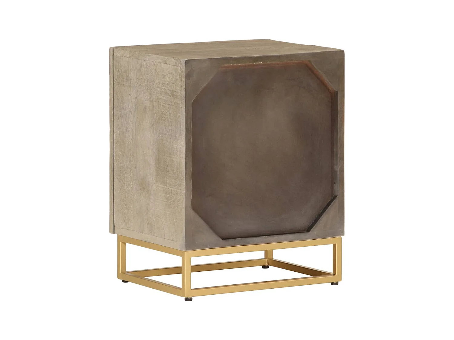 Garden Furniture -  Table de chevet 40x30x50 cm bois massif manguier et fer