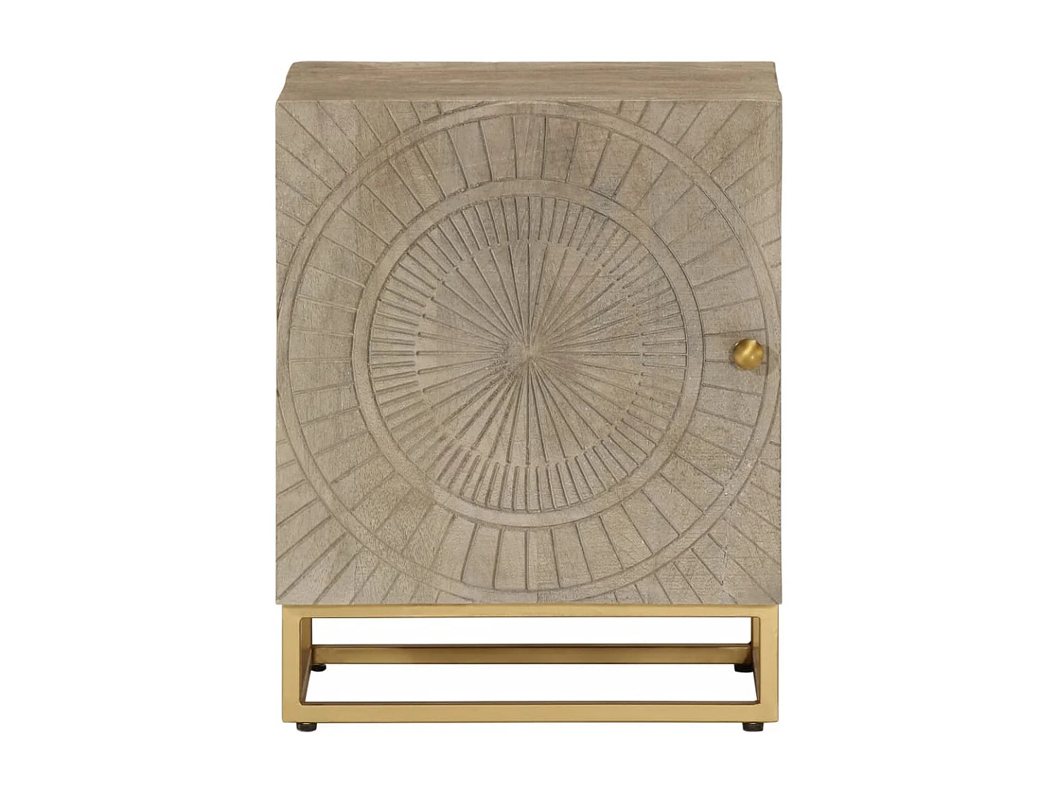 Garden Furniture -  Table de chevet 40x30x50 cm bois massif manguier et fer