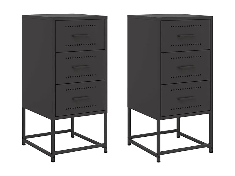 Isle of Hope  Tables de chevet 2 pcs noir 36x39x78 cm acier