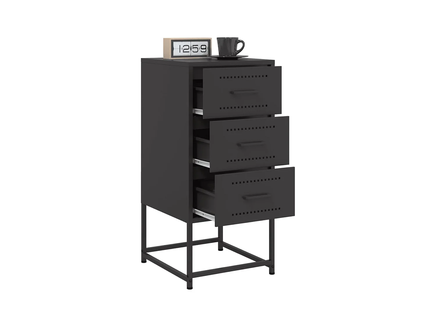 Isle of Hope  Tables de chevet 2 pcs noir 36x39x78 cm acier