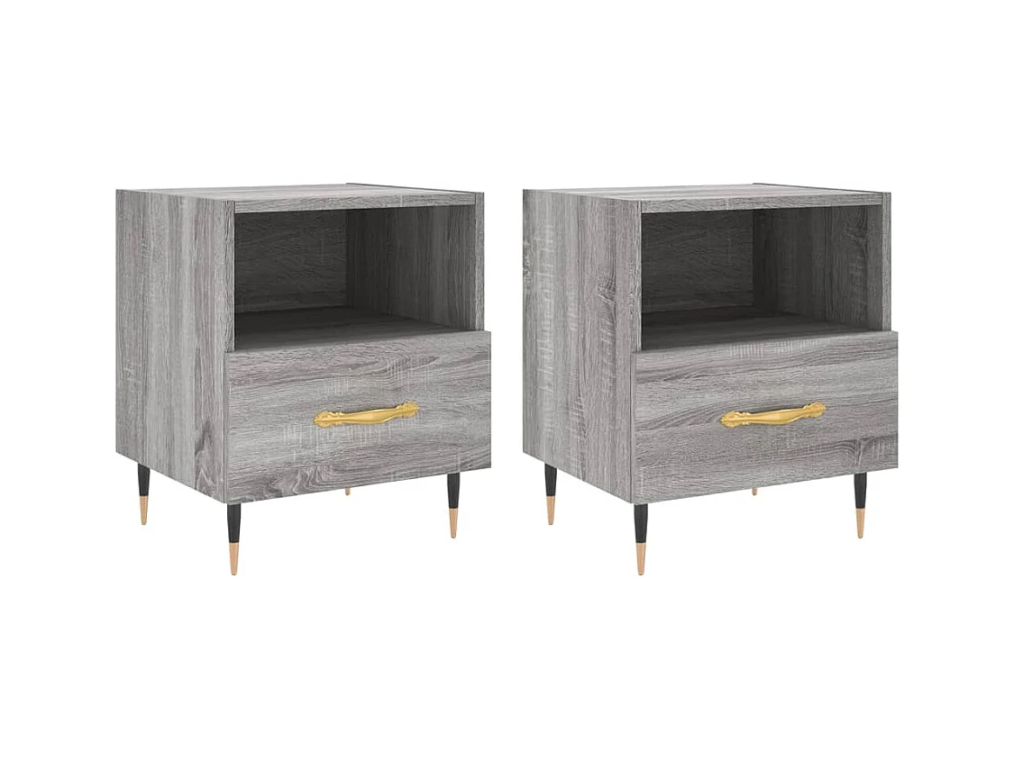 Porsgrunn  Tables de chevet 2 pcs sonoma gris 40x35x47,5 cm