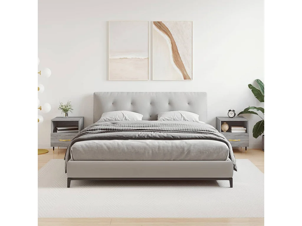 Porsgrunn  Tables de chevet 2 pcs sonoma gris 40x35x47,5 cm