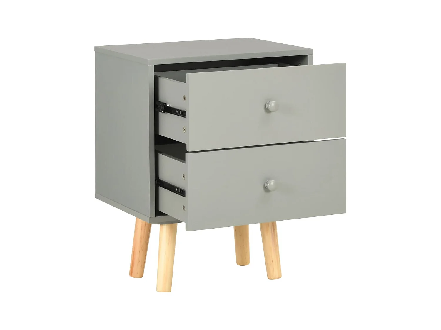 Martha  Tables de chevet 2 pcs Gris 40 x 30 x 50 cm Pin massif