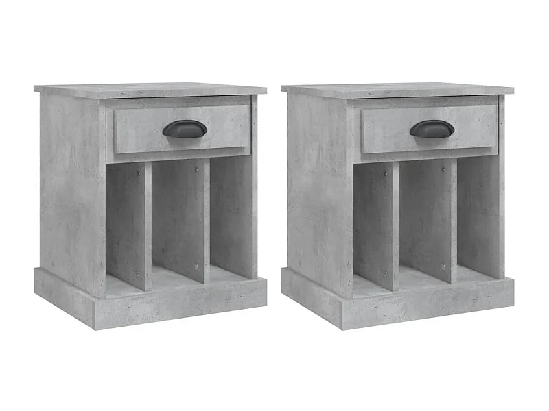 Verónica Paz  Tables de chevet 2 pcs gris béton 43x36x50 cm