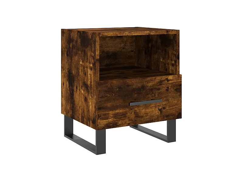 Bruni  Table de chevet chêne fumé 40x35x47,5 cm bois d’ingénierie