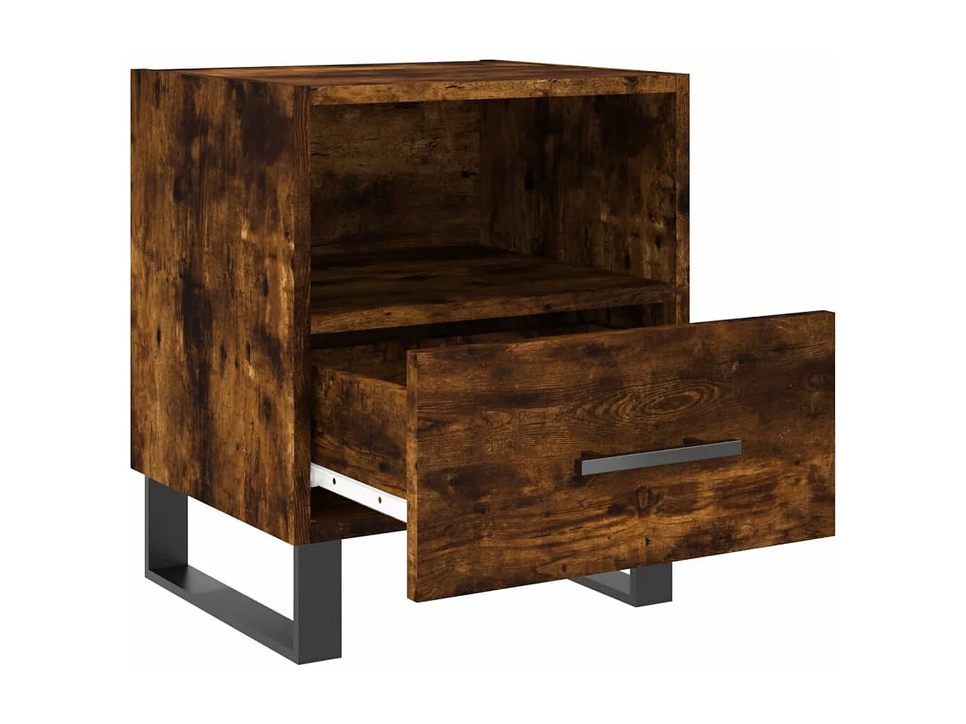 Bruni  Table de chevet chêne fumé 40x35x47,5 cm bois d’ingénierie