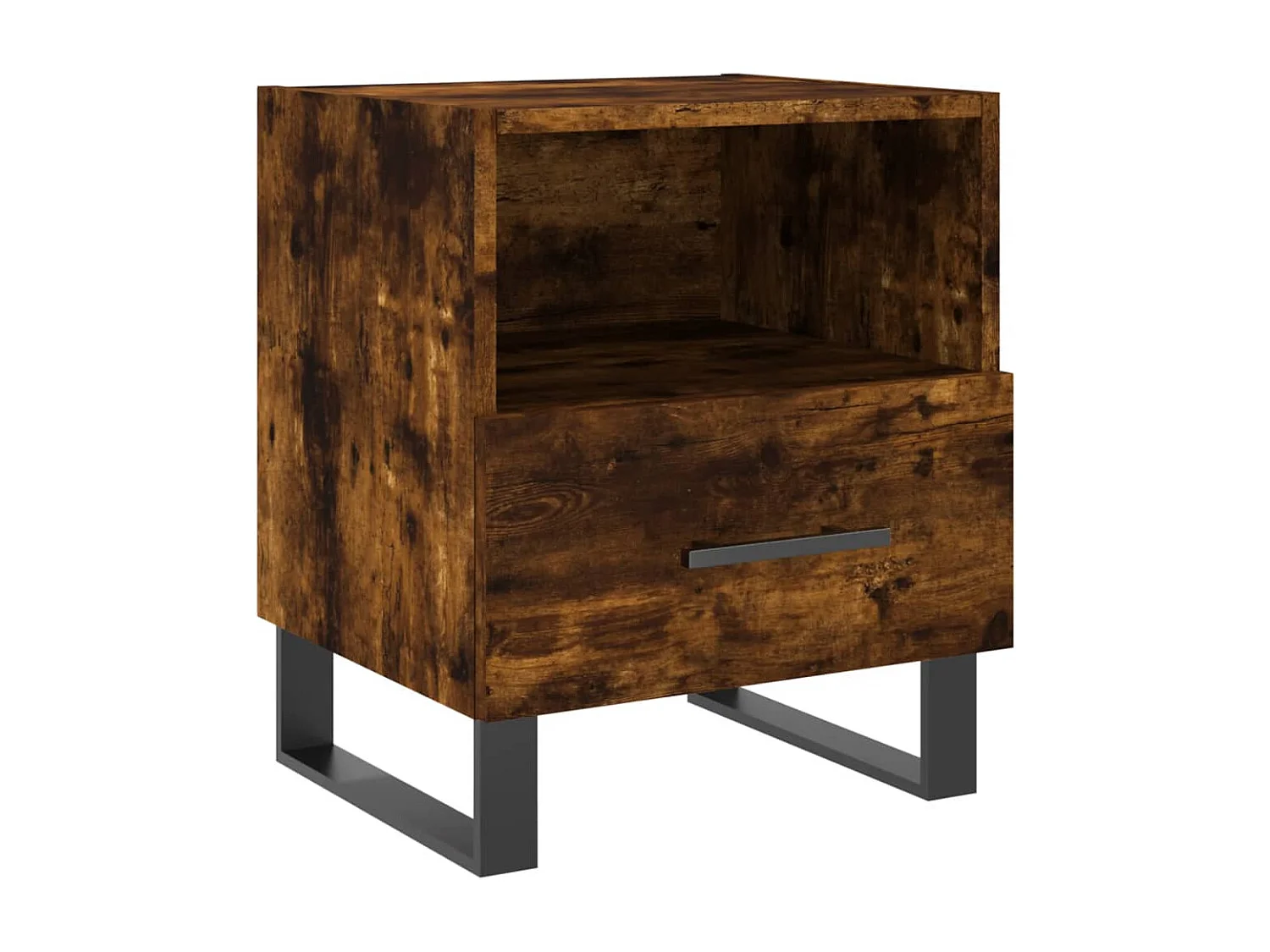 Bruni  Table de chevet chêne fumé 40x35x47,5 cm bois d’ingénierie
