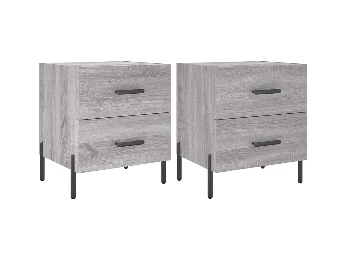 Mikael  Tables de chevet 2 pcs sonoma gris 40x35x47,5 cm