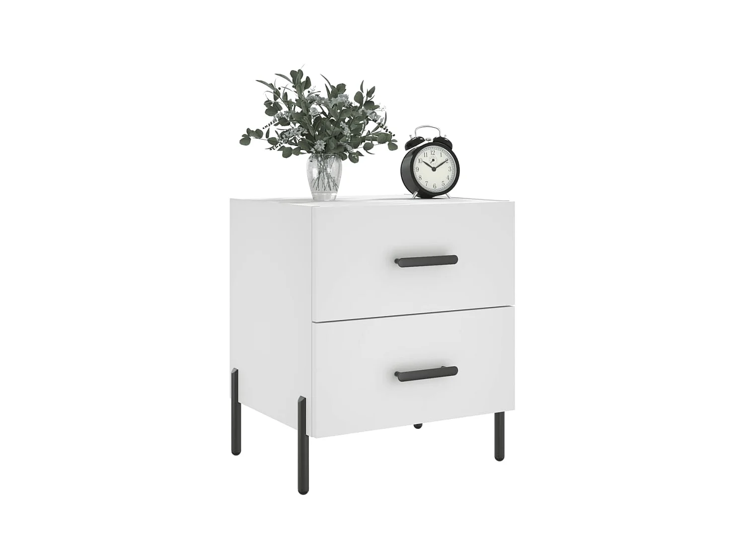 Mikael  Table de chevet blanc 40x35x47,5 cm bois d’ingénierie