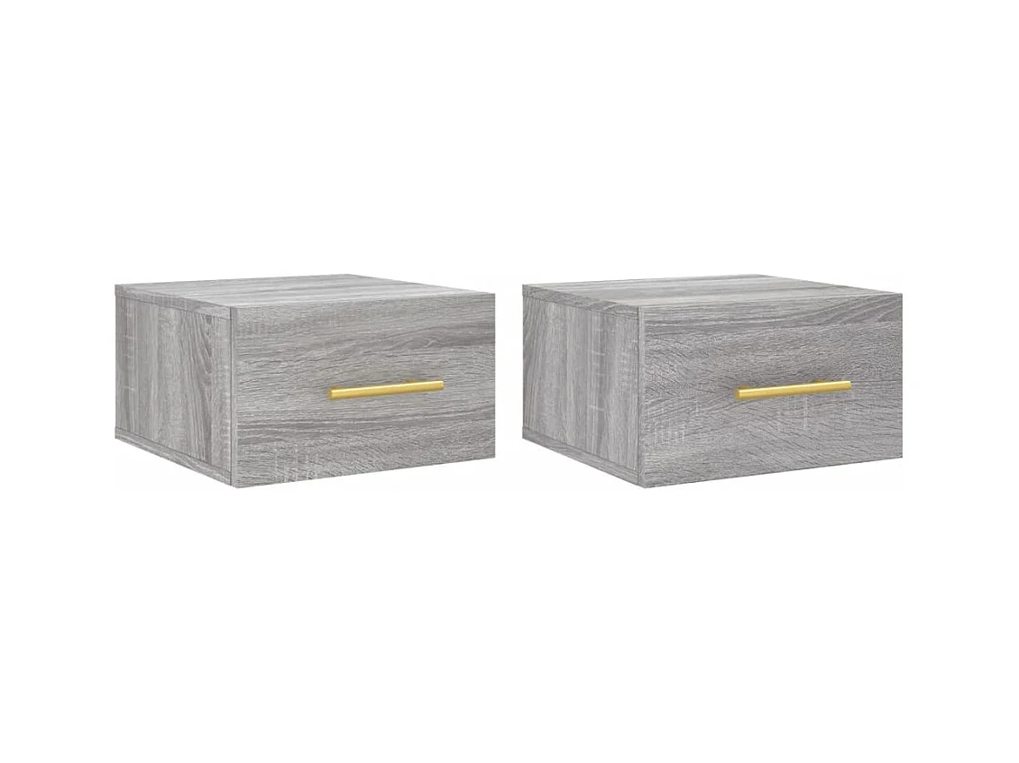 Nylo  Tables de chevet murales 2 pcs sonoma gris 35x35x20 cm