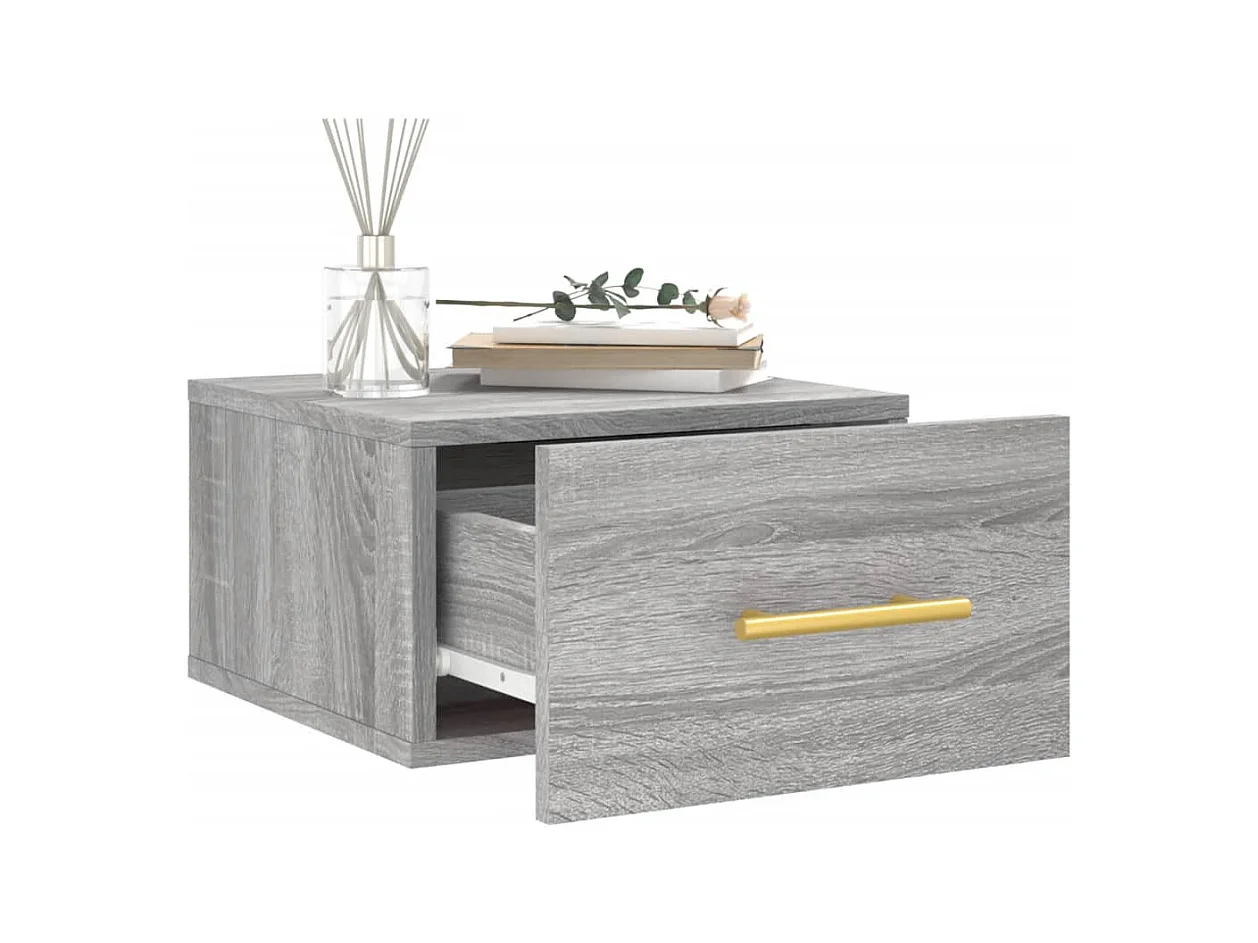 Nylo  Tables de chevet murales 2 pcs sonoma gris 35x35x20 cm
