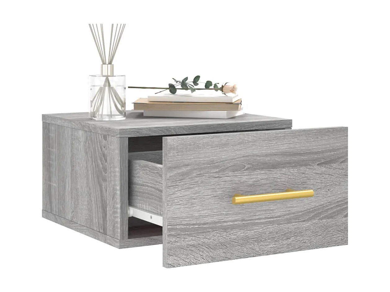 Nylo  Wand-Nachttische 2 Stk. Grau Sonoma 35x35x20 cm