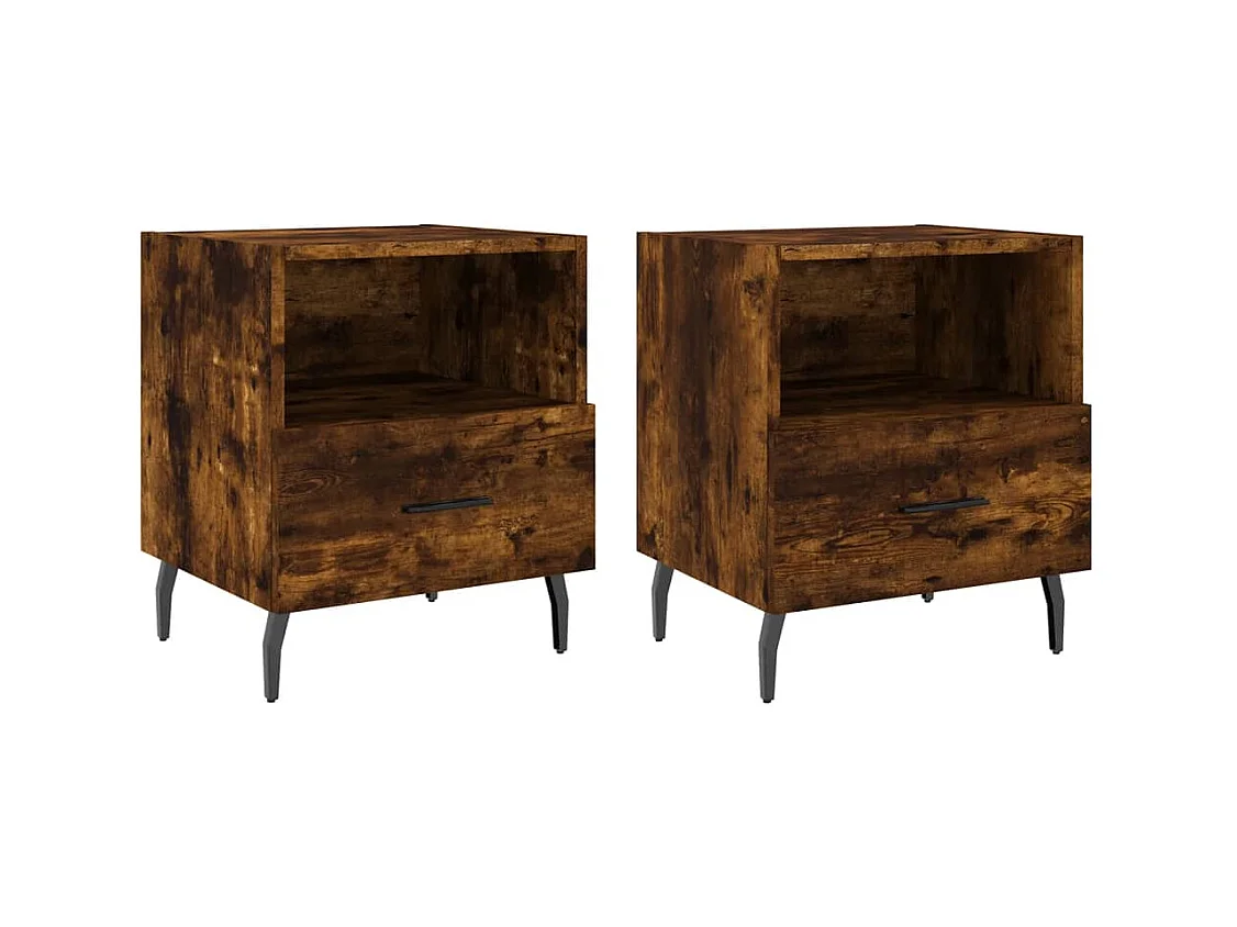 Conflans-Sainte-Honorine  Tables de chevet 2pcs chêne fumé 40x35x47,5cm bois d’ingénierie