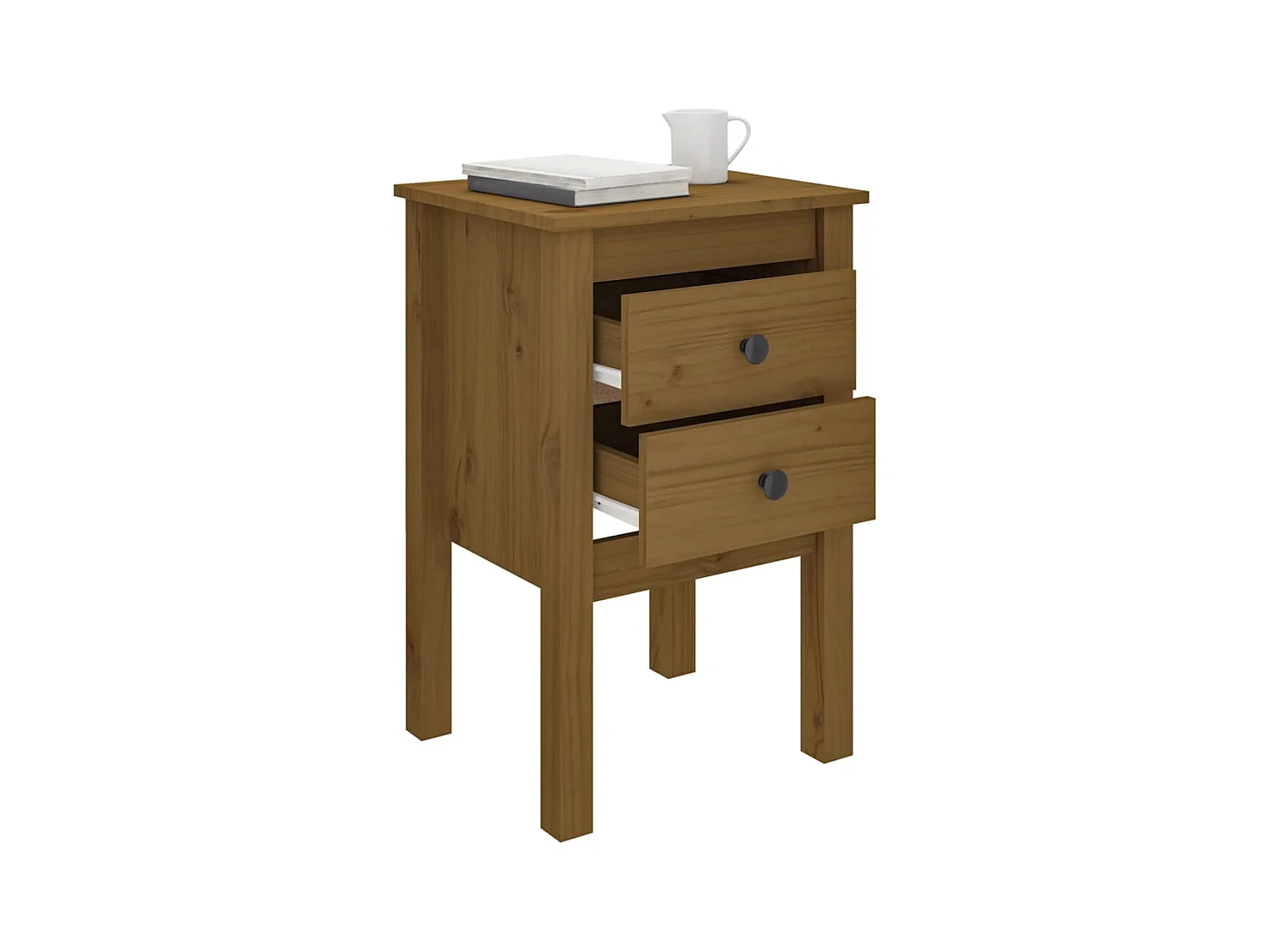 Kettering  Tables de chevet 2 pcs Marron miel 40x35x61,5 cm Pin solide