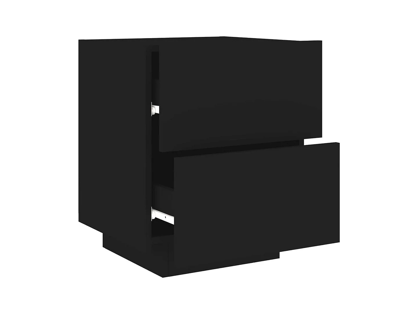 Marit Elise  Armoires de chevet et lumières LED 2 pcs noir bois d'ingénierie