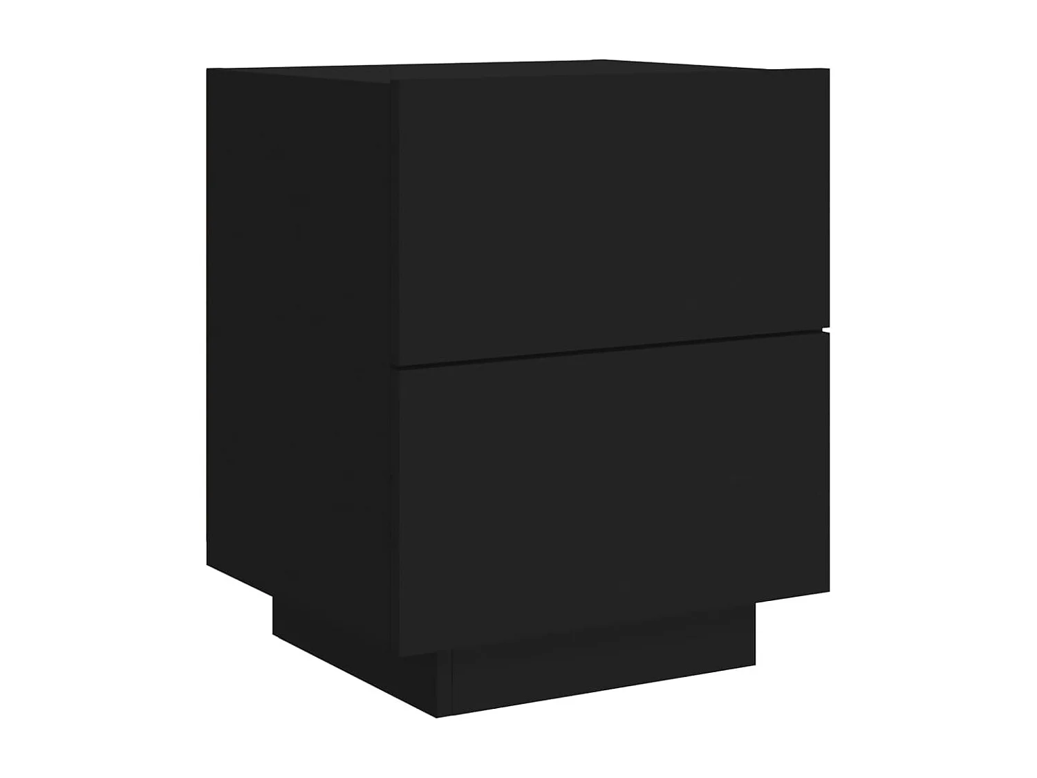 Marit Elise  Armoires de chevet et lumières LED 2 pcs noir bois d'ingénierie