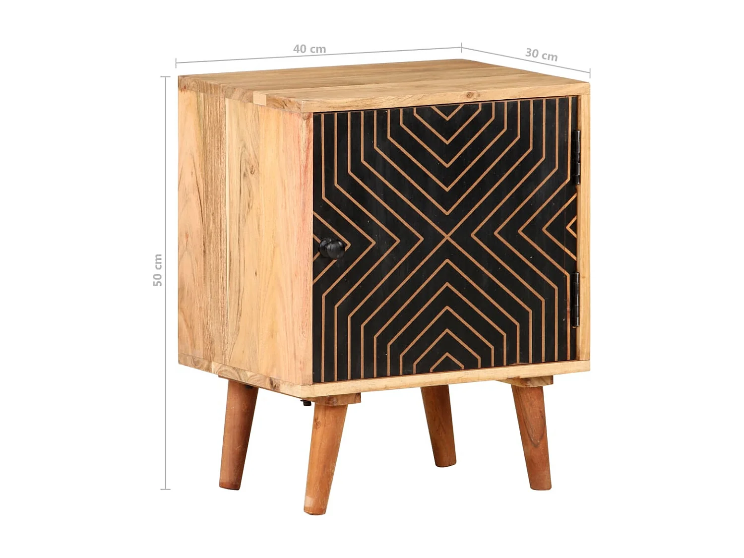 Garden Furniture -  Mesita de noche de madera maciza de acacia 40x30x50 cm