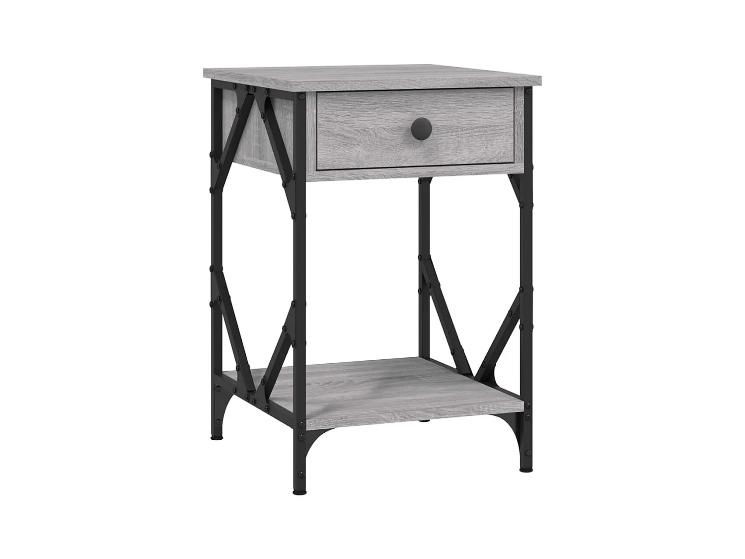 Elaya  Table de chevet sonoma gris 40x42x60 cm bois d'ingénierie