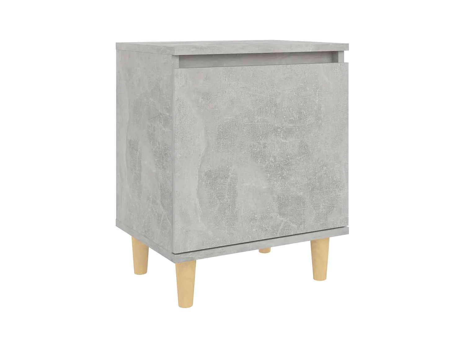 Zwolle  Table de chevet avec pieds en bois Gris béton 40x30x50 cm