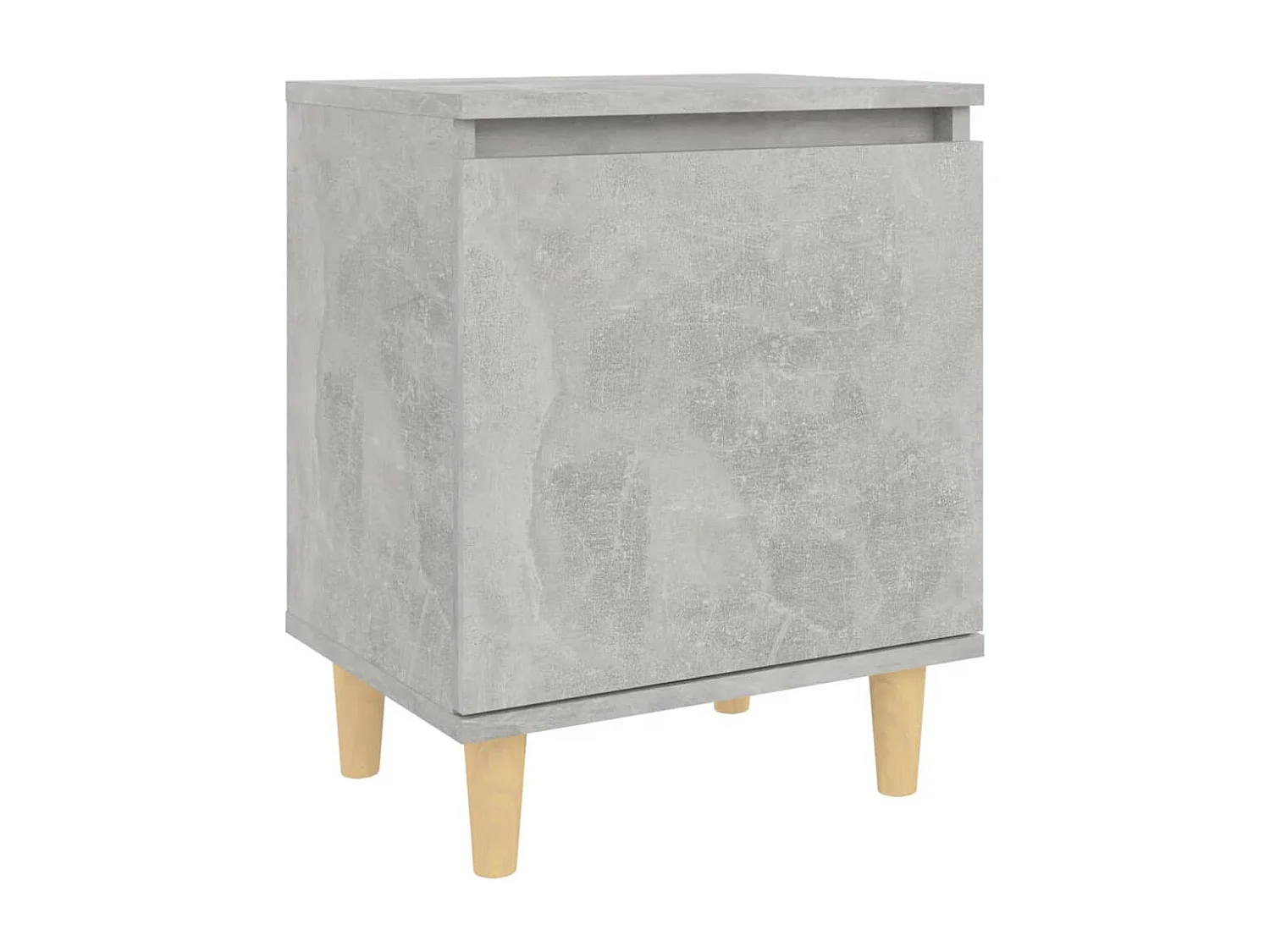 Zwolle  Table de chevet avec pieds en bois Gris béton 40x30x50 cm