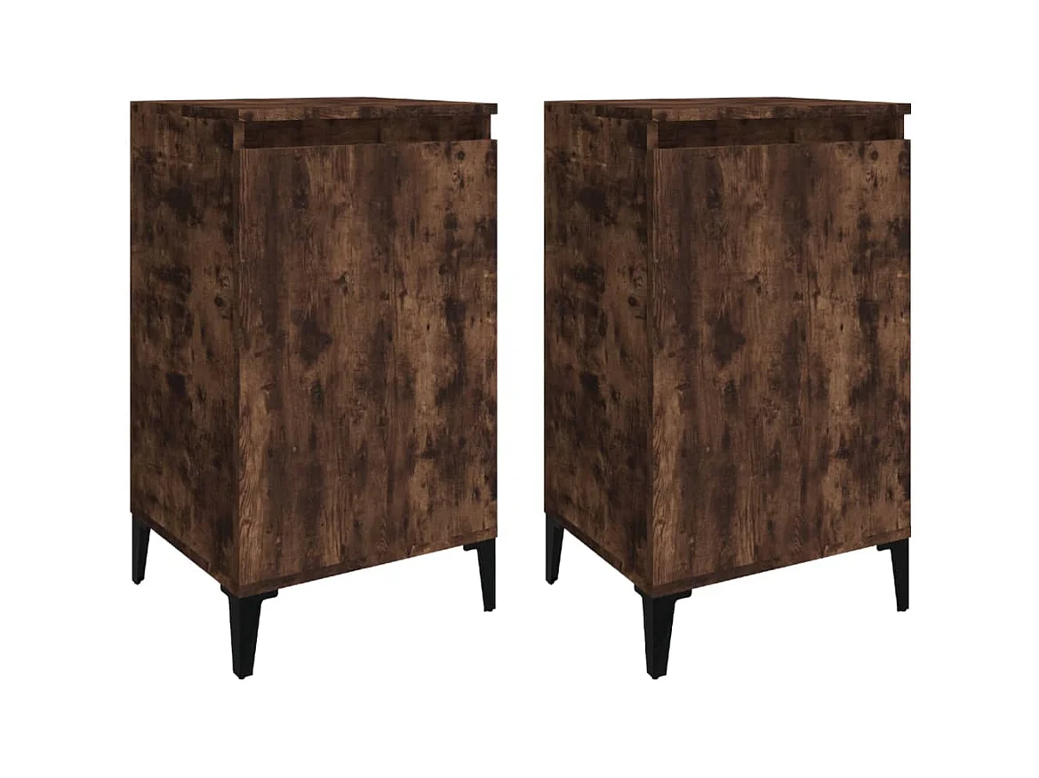 Riley Mae  Tables de chevet 2 pcs chêne fumé 40x35x70 cm bois d'ingénierie