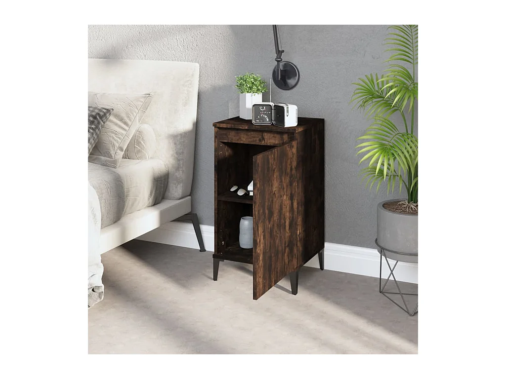 Riley Mae  Tables de chevet 2 pcs chêne fumé 40x35x70 cm bois d'ingénierie