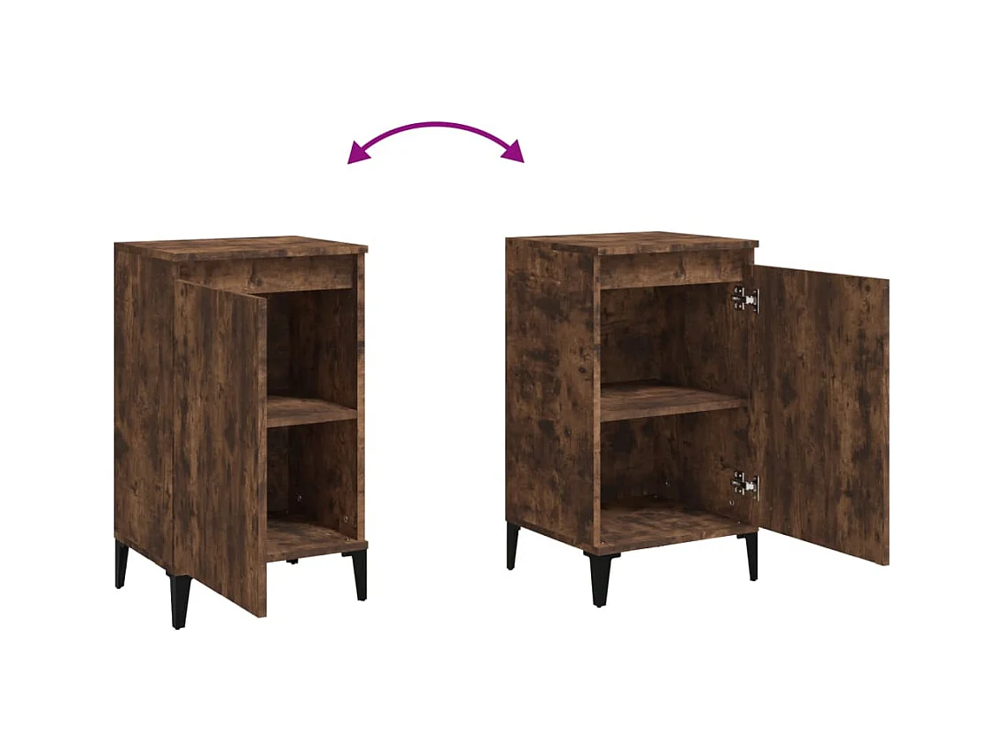 Riley Mae  Tables de chevet 2 pcs chêne fumé 40x35x70 cm bois d'ingénierie