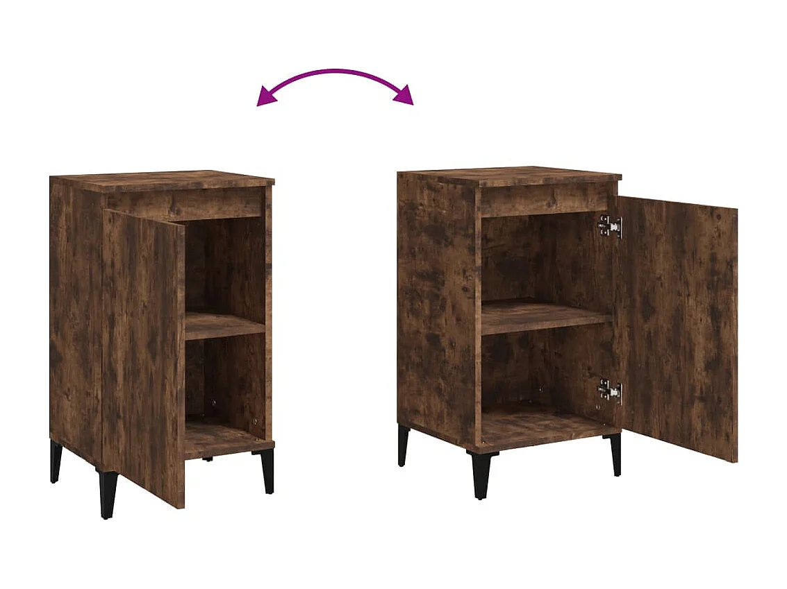 Riley Mae  Tables de chevet 2 pcs chêne fumé 40x35x70 cm bois d'ingénierie