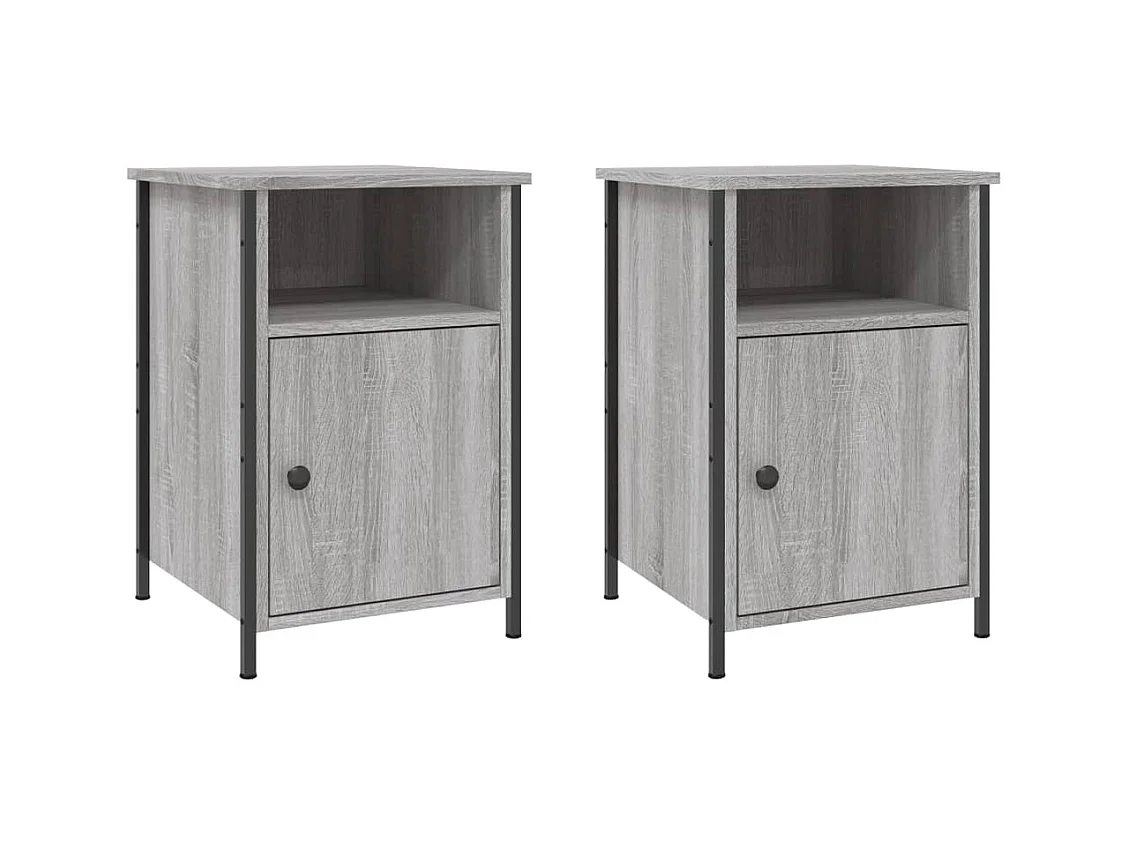 Lindra  Tables de chevet 2 pcs sonoma gris 40x42x60cm bois d'ingénierie