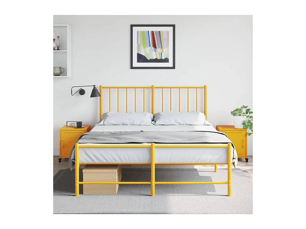 Crestline  Tables de chevet 2 pcs jaune moutarde 36x39x43,5 cm acier