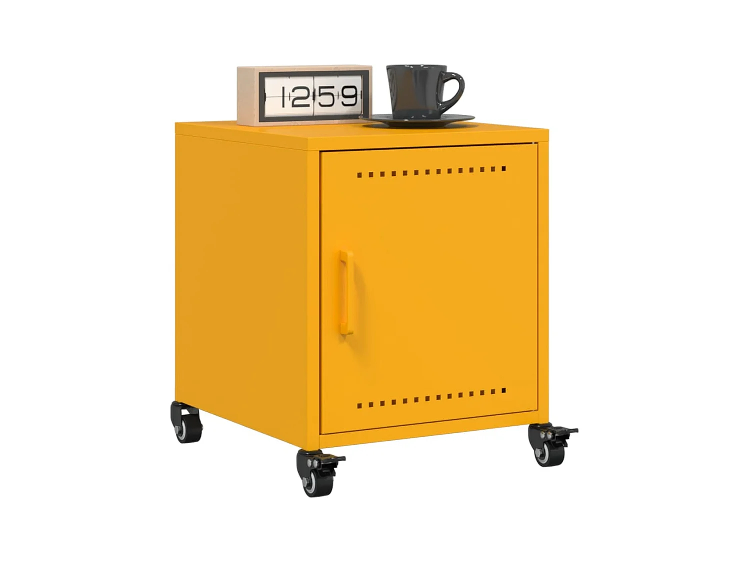 Crestline  Tables de chevet 2 pcs jaune moutarde 36x39x43,5 cm acier