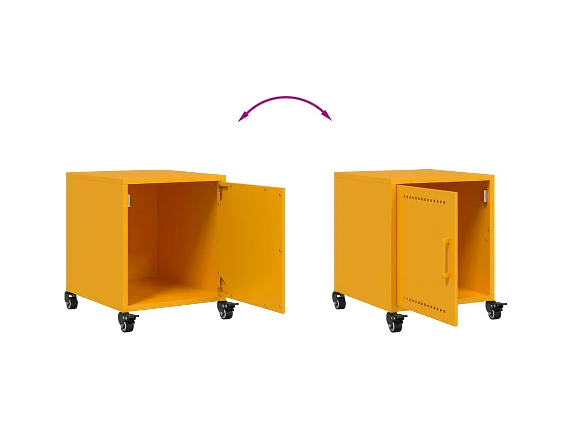 Crestline  Tables de chevet 2 pcs jaune moutarde 36x39x43,5 cm acier