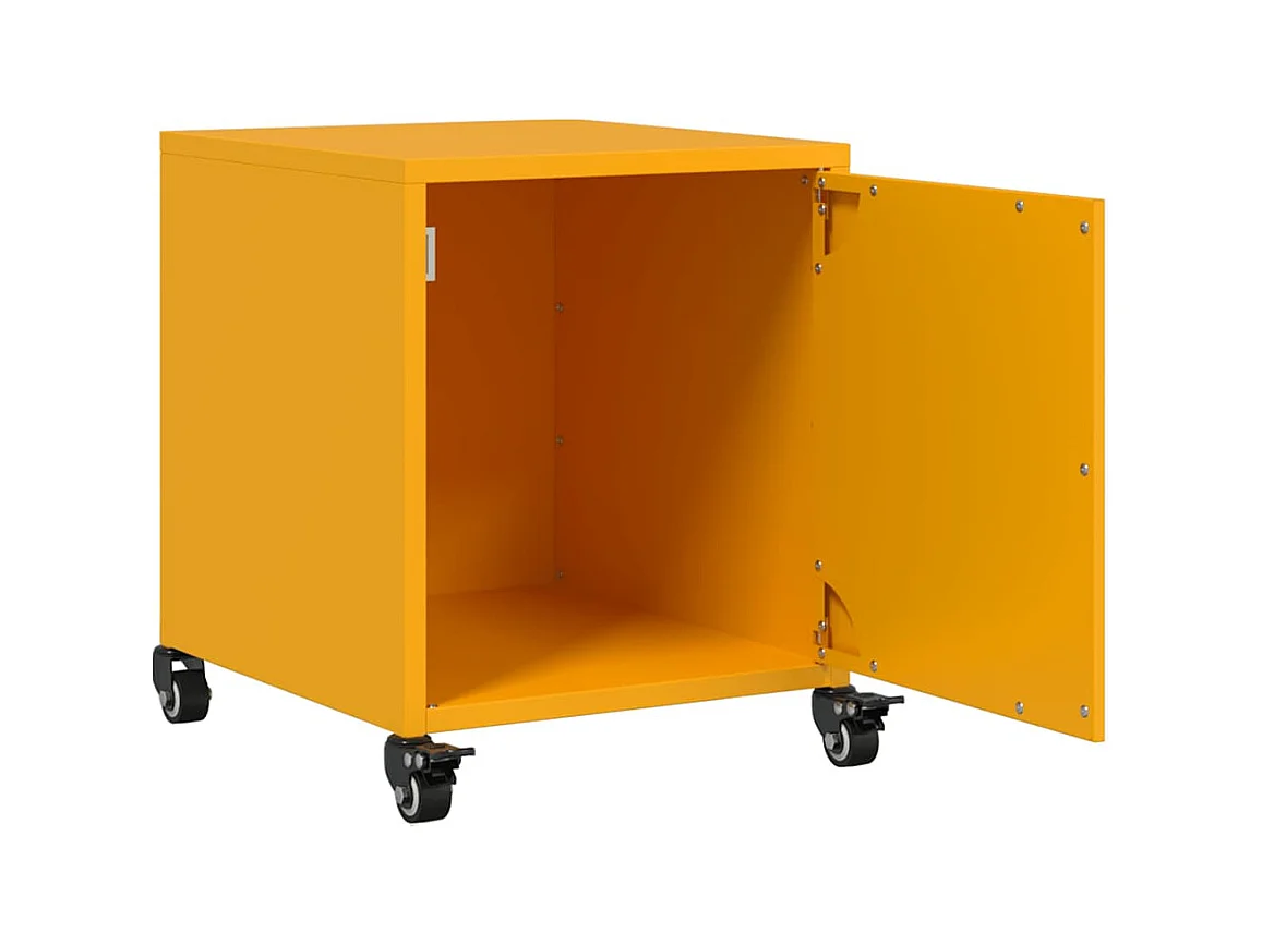 Crestline  Tables de chevet 2 pcs jaune moutarde 36x39x43,5 cm acier