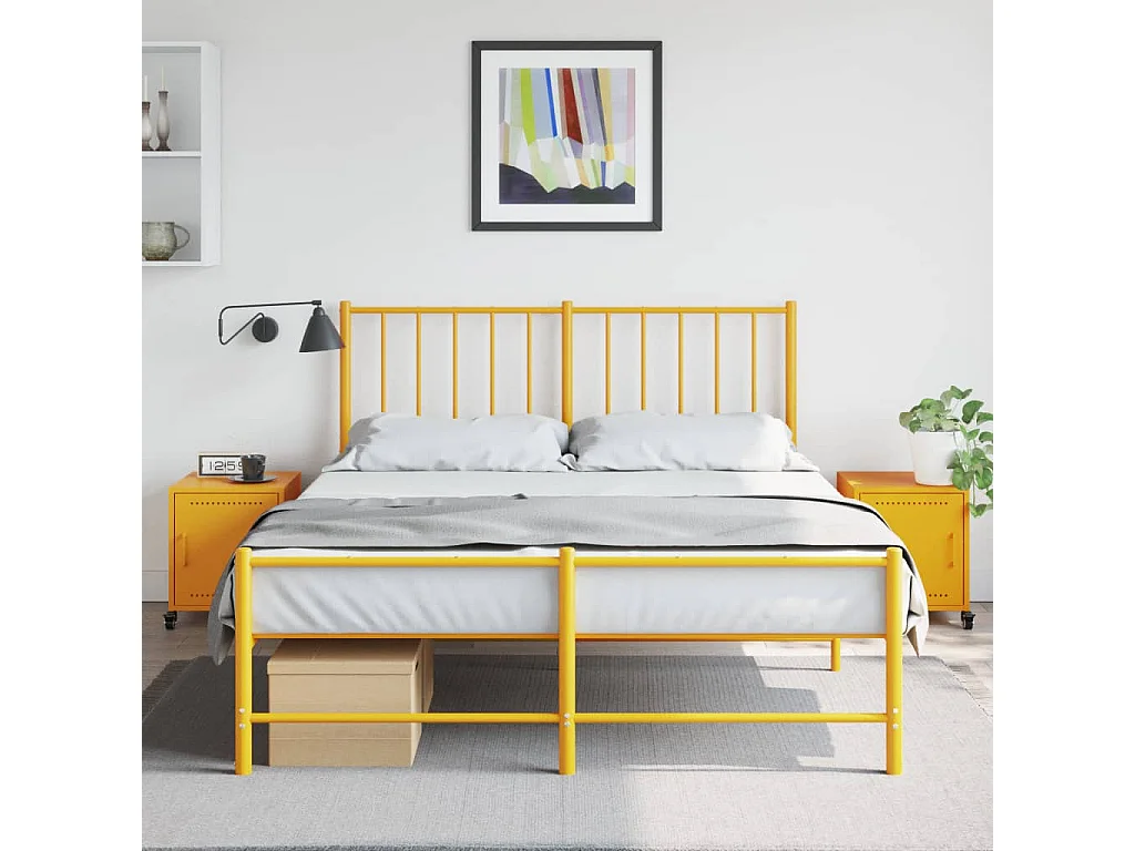 Crestline  Tables de chevet 2 pcs jaune moutarde 36x39x43,5 cm acier