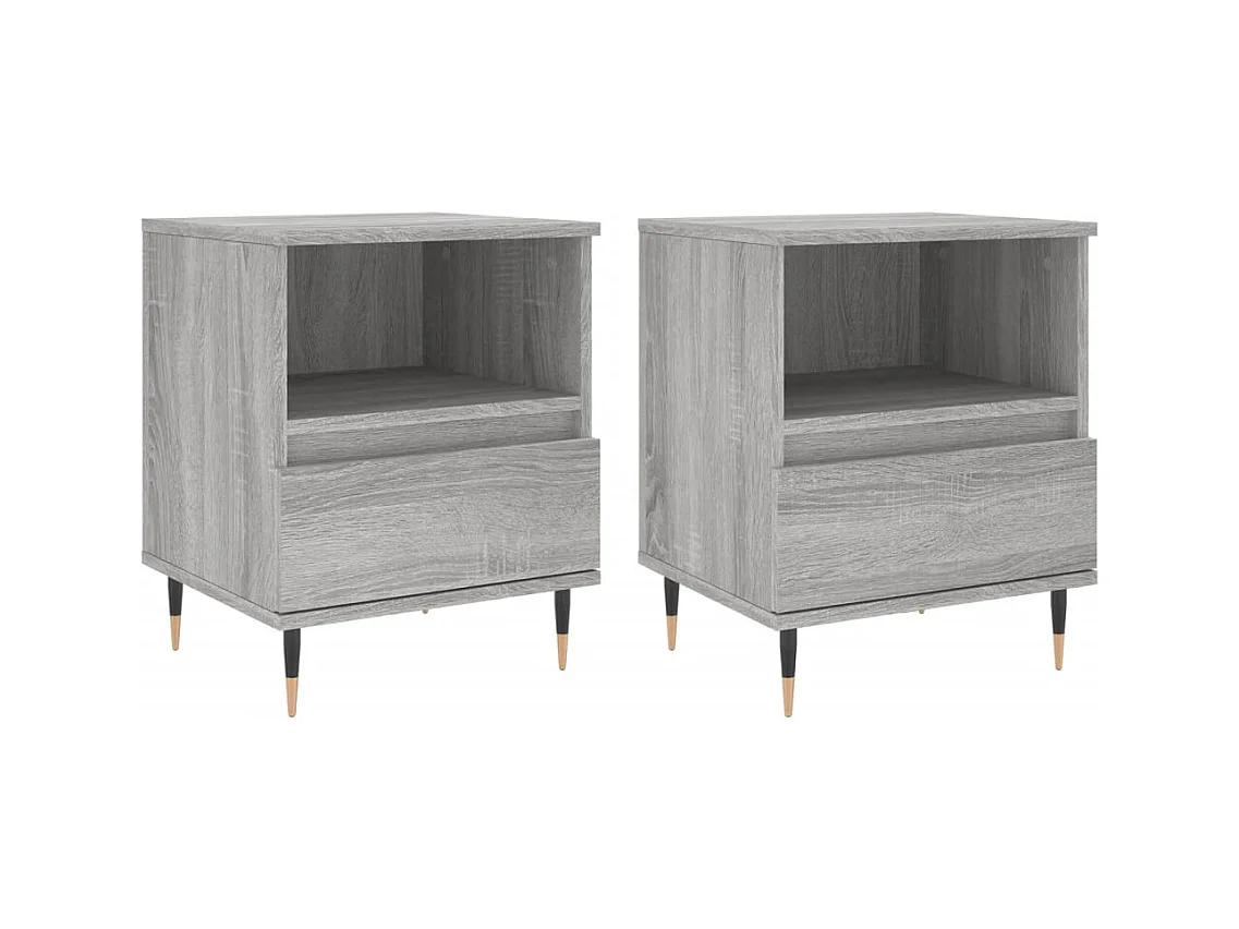 Blandon  Tables de chevet 2 pcs sonoma gris 40x35x50 cm bois ingénierie