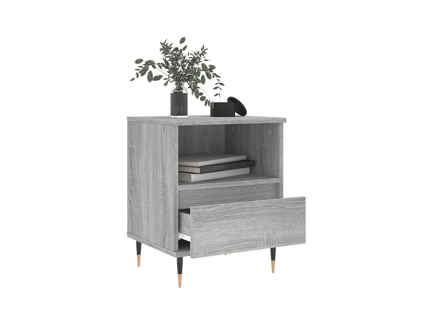 Blandon  Tables de chevet 2 pcs sonoma gris 40x35x50 cm bois ingénierie