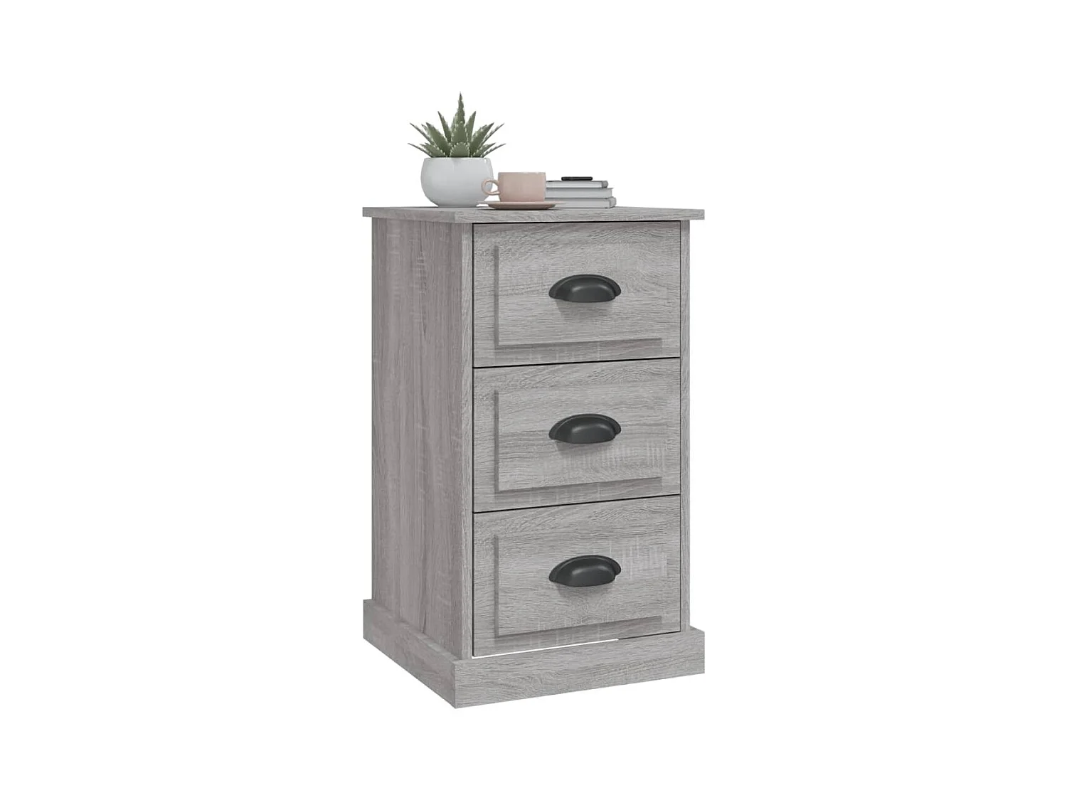 Inge  Table de chevet sonoma gris 39x39x67 cm bois d'ingénierie