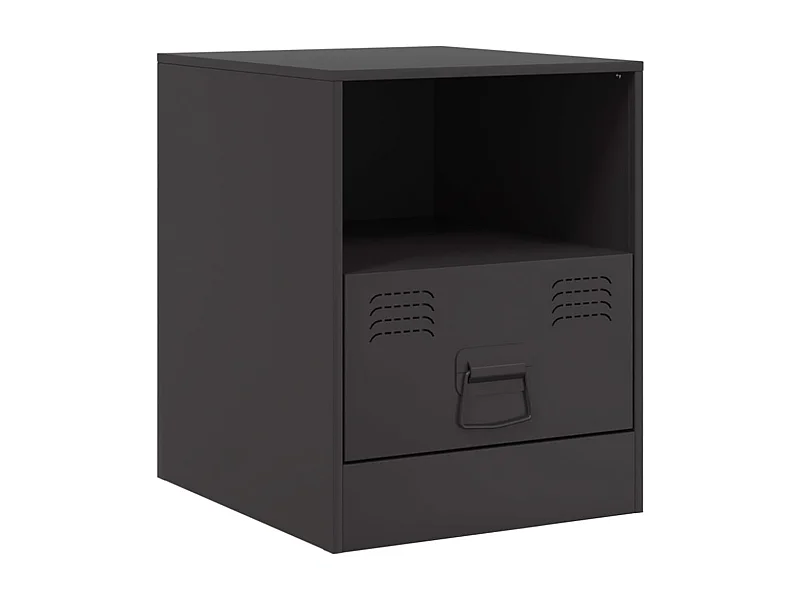 Elthor  Table de chevet noir 34,5x39x44 cm acier